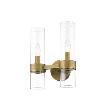 Z-Lite Datus 2-Light Wall Sconce In Rubbed Brass