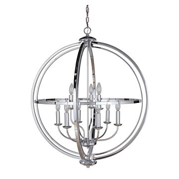 Berkeley Nine Light Foyer Pendant in Chrome by Craftmade