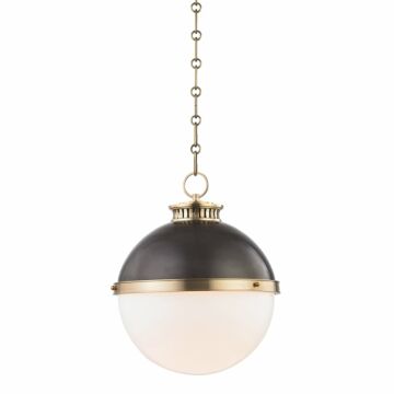 Latham One Light Pendant in Aged Antique Distressed Bronze by Hudson Valley