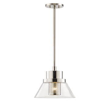 Paoli One Light Pendant in Polished Nickel by Hudson Valley