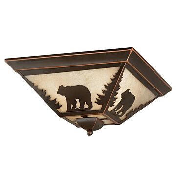 Bozeman 3-Light Flush Mount in Burnished Bronze
