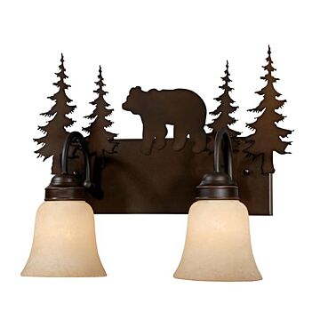 Bozeman 2-Light Bathroom Vanity Light in Burnished Bronze