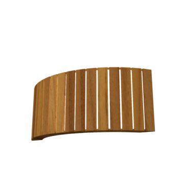 Slatted 2-Light Wall Lamp in Teak