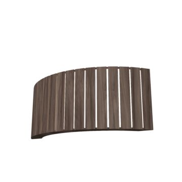 Slatted 2-Light Wall Lamp in American Walnut