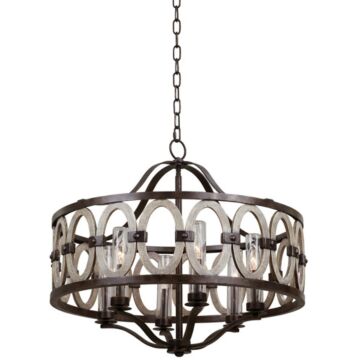 Belmont Six Light Outdoor Pendant in Florence Gold by Kalco