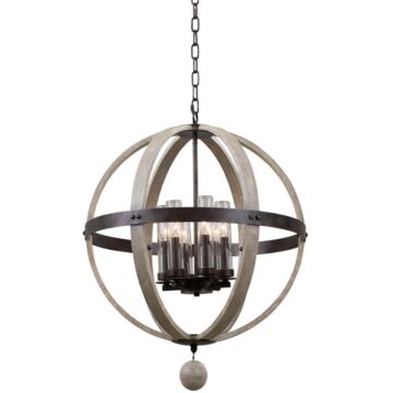 Harper Six Light Outdoor Pendant in Florence Gold by Kalco