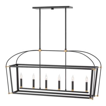 Hinkley Selby 6-Light Linear Chandelier In Black