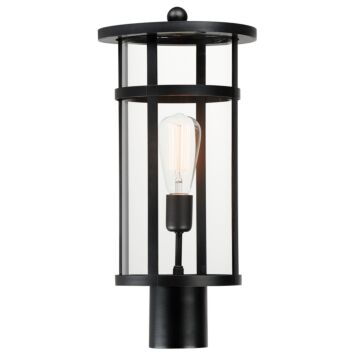 Clyde Vivex One Light Post Lantern in Black by Maxim