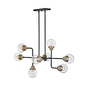Hinkley Poppy 8-Light Linear Chandelier In Black