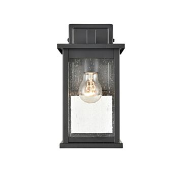 Bowton One Light Outdoor Hanging Lantern in Powder Coat Black by Millennium