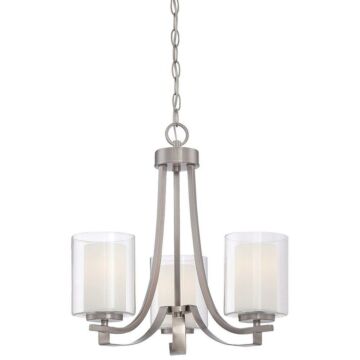 Parsons Studio Three Light Chandelier in Brushed Nickel by MinkaLavery