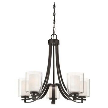 Parsons Studio Five Light Chandelier in Smoked Iron by MinkaLavery