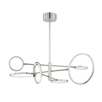 Saturn LED Chandelier in Polished Nickel by Hudson Valley