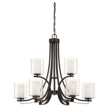 Parsons Studio Nine Light Chandelier in Smoked Iron by MinkaLavery