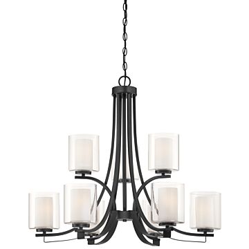 Parsons Studio Nine Light Chandelier in Sand Coal by MinkaLavery