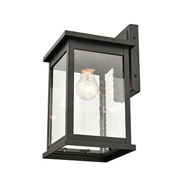 Bowton One Light Outdoor Hanging Lantern in Powder Coat Black by Millennium