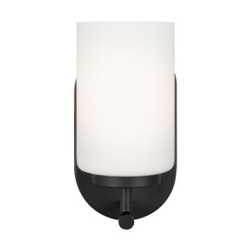 Oslo 1-Light Bathroom Vanity Light Sconce in Midnight Black