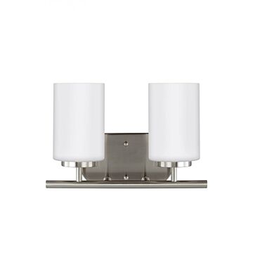 Generation Lighting Oslo 2-Light 13" Bathroom Vanity Light in Brushed Nickel