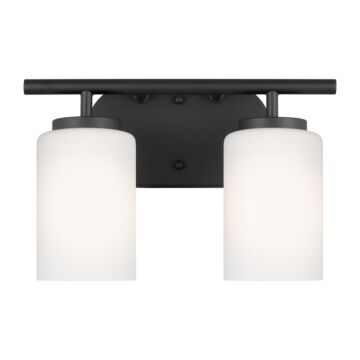 Oslo 2-Light Bathroom Vanity Light in Midnight Black