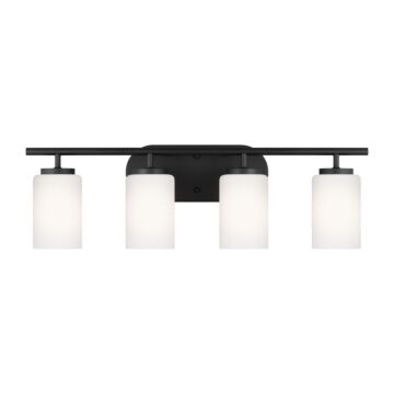 Oslo 4-Light Wall/ Bathroom Vanity Light in Midnight Black