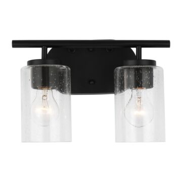 Oslo 2-Light Bathroom Vanity Light in Midnight Black