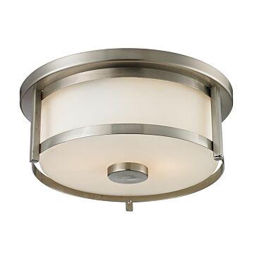 Z-Lite Savannah 2-Light Flush Mount Ceiling Light In Brushed Nickel