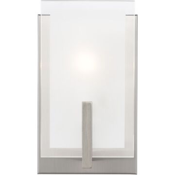 Syll One Light Wall   Bath Sconce in Brushed Nickel by Visual Comfort Studio