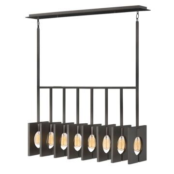 Hinkley Ludlow 8-Light Linear Chandelier In Brushed Graphite