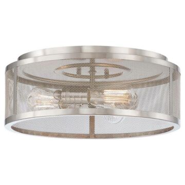 Downtown Edison Three Light Flush Mount in Brushed Nickel by MinkaLavery