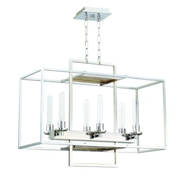 Craftmade Cubic 6 Light 30 Inch Transitional Chandelier in Chrome