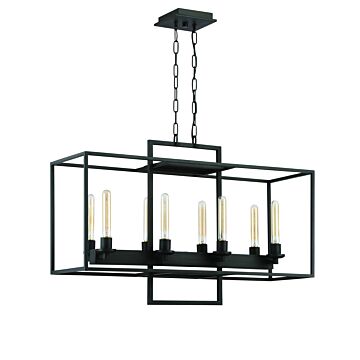 Cubic Eight Light Linear Chandelier in Aged Bronze Brushed by Craftmade