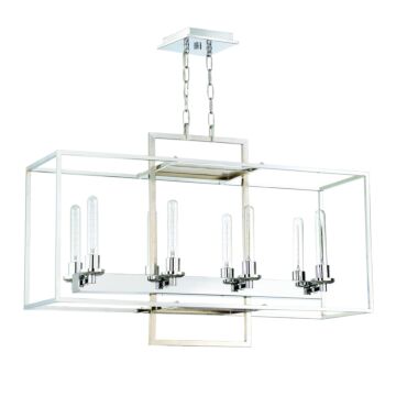 Craftmade Cubic 8 Light 36 Inch Transitional Chandelier in Chrome