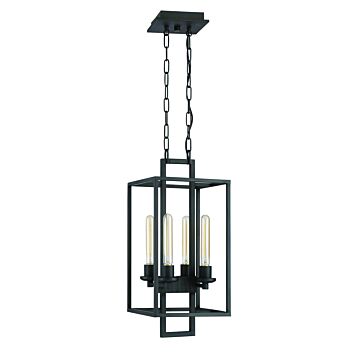 Cubic Four Light Foyer Pendant in Aged Bronze Brushed by Craftmade
