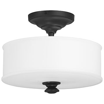 Harbour Point Two Light Semi Flush Mount in Coal by MinkaLavery