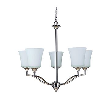Craftmade Helena 5 Light Transitional Chandelier in Polished Nickel
