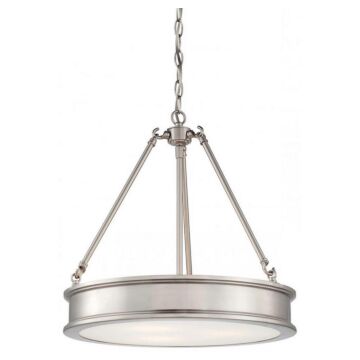 Harbour Point Three Light Pendant in Brushed Nickel by MinkaLavery