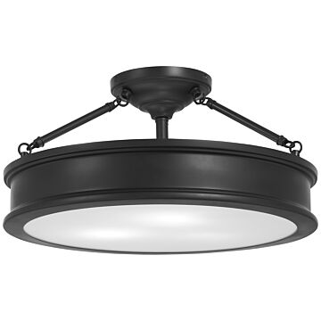 Harbour Point Three Light Semi Flush Mount in Coal by MinkaLavery