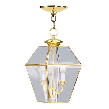 Westover 2-Light Outdoor Pendant in Polished Brass