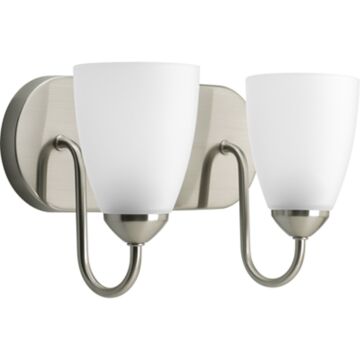 Gather 2-Light Bathroom Vanity Light in Brushed Nickel