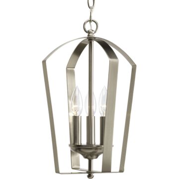 Gather 3-Light Foyer Pendant in Brushed Nickel