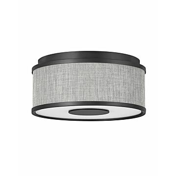 Hinkley Halo Heathered Gray 2-Light Flush Mount Ceiling Light In Black