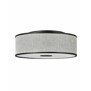 Hinkley Halo Heathered Gray 4-Light Flush Mount Ceiling Light In Black