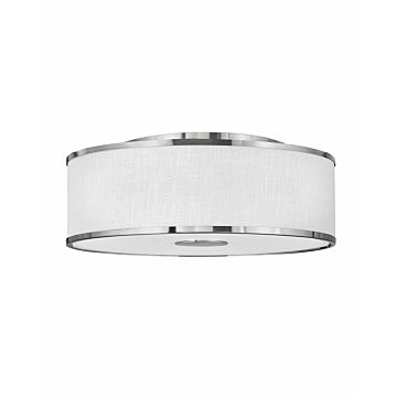 Hinkley Halo Off White 4-Light Flush Mount Ceiling Light In Brushed Nickel