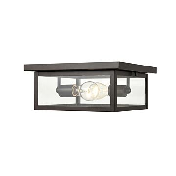 Evanton Two Light Flush Mount in Powder Coat Bronze by Millennium