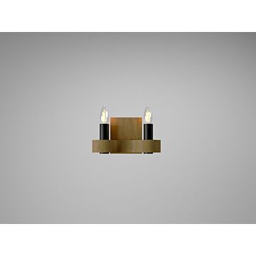 Flow 2-Light Wall Lamp in Louro Freijo