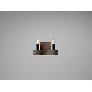 Flow 2-Light Wall Lamp in American Walnut