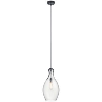 Everly One Light Mini Pendant in Black by Kichler