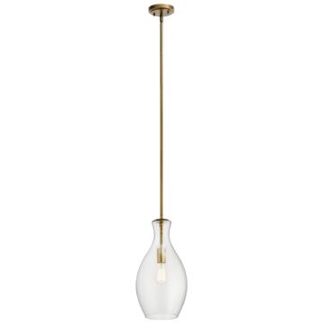 Everly One Light Mini Pendant in Natural Brass by Kichler