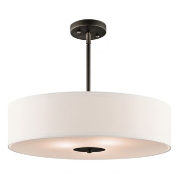 No Family Three Light Pendant Semi Flush Mount in Olde Bronze by Kichler