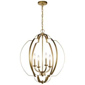 Voleta Four Light Foyer Pendant in Natural Brass by Kichler